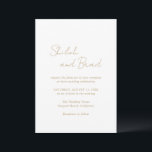 Shiloh Antique Gold Modern Elegant Wedding Invitation<br><div class="desc">Modern wedding invitation featuring a simple design with your names in an elegant script along with your event details in a neutral antique gold tone over a white background. The template includes a field for additional details on the back or you may delete the text to leave the back blank....</div>