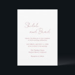 Shiloh Desert Rose Pink Modern Elegant Wedding Invitation<br><div class="desc">Modern wedding invitation featuring a simple design with your names in an elegant script along with your event details in desert rose pink over a white background. The template includes a field for additional details on the back or you may delete the text to leave the back blank. This minimal,...</div>