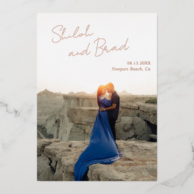 Shiloh Modern Elegant Wedding Save the Date (Front)