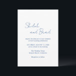 Shiloh Navy Blue Modern Elegant Wedding Invitation<br><div class="desc">Modern wedding invitation featuring a simple design with your names in an elegant script along with your event details in navy blue over a white background. The template includes a field for additional details on the back or you may delete the text to leave the back blank. This minimal, monochromatic...</div>