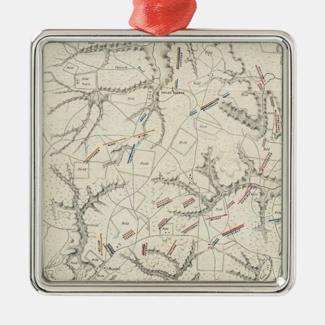 Shiloh, Tennesse Metal Tree Decoration (Front)