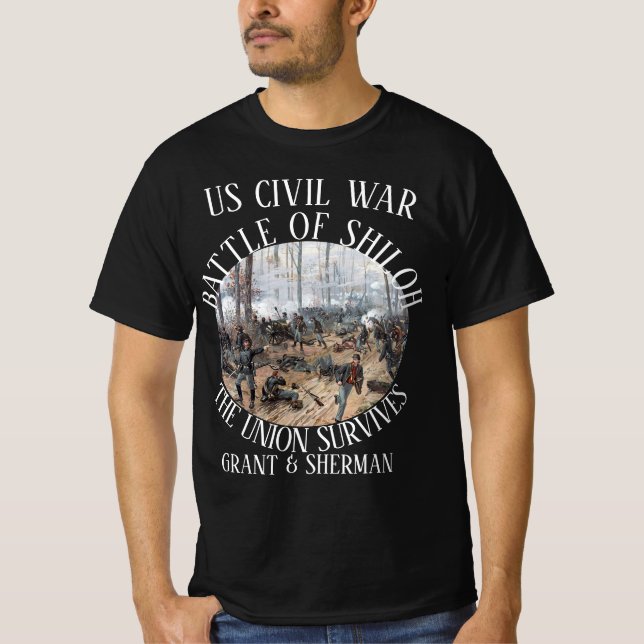 SHILOH US CIVIL WAR GRANT & SHERMAN T-Shirt (Front)