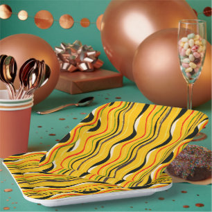 Shima-Shima, colourful pattern, Paper Plate