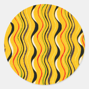 Shima-Shima, Japanese Pattern, Classic Round Sticker