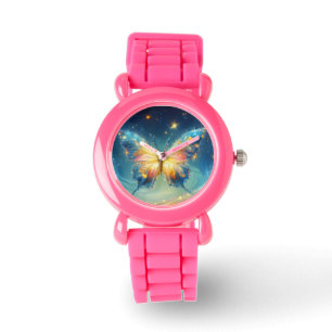 Shimmer Colorful Butterfly Art Kids  Watch
