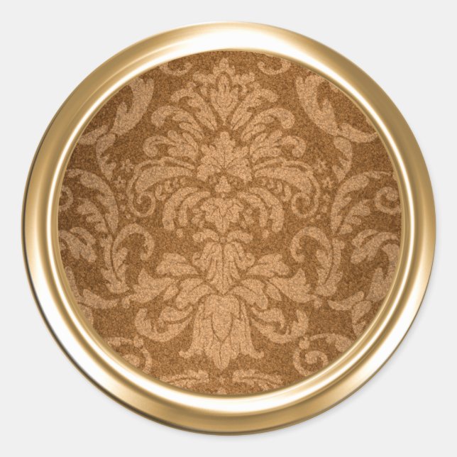 Shimmer Damask Gold Envelope Seal (Front)