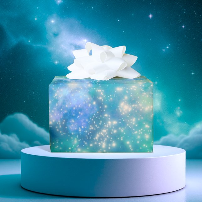 Shimmer Galaxy blue green Wrapping Paper (Creator Uploaded)