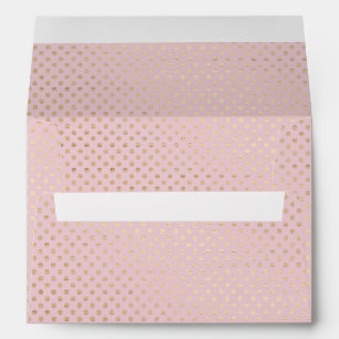 shimmer gold dots on blush pink envelope