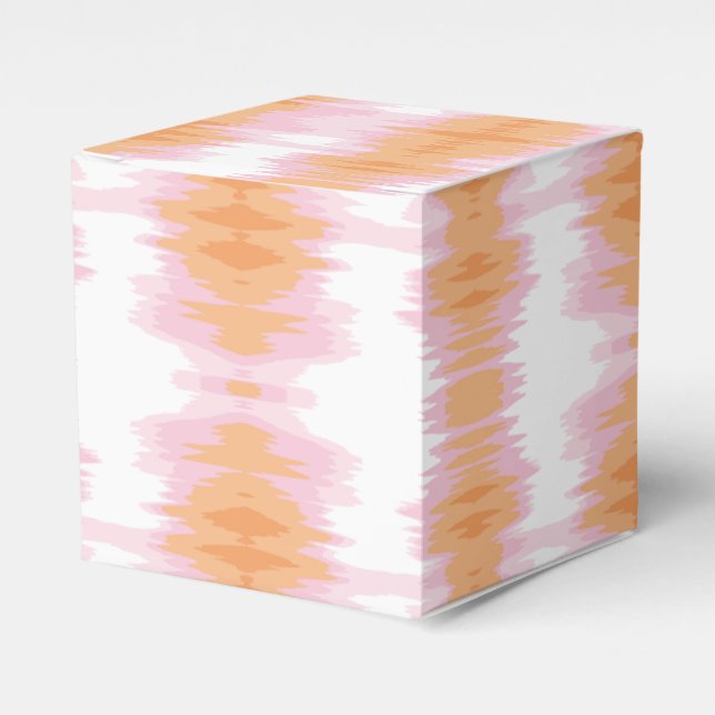 Shimmer Ikat in Pink and Orange Favour Box (Front Side)