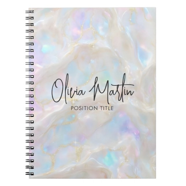 Shimmer Opal Iridescent Background Notebook (Front)
