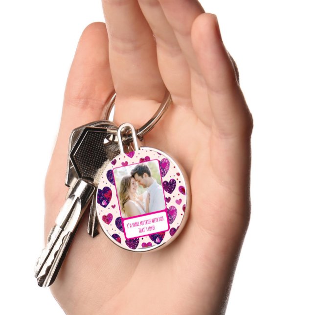 Shimmer Purple Heart Share My Fries Key Ring (Creator Uploaded)