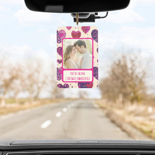 Shimmer Purple Heart Txt Back Immediately Car Air Freshener
