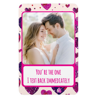 Shimmer Purple Heart Txt Back Immediately Flexible Magnet