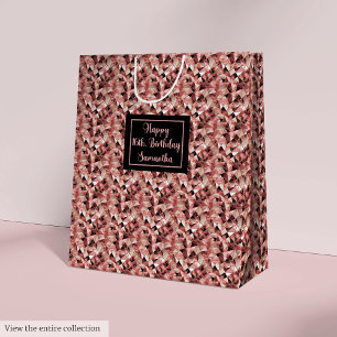 Shimmering Birthday Gift Bag Elegant Rose Gold 