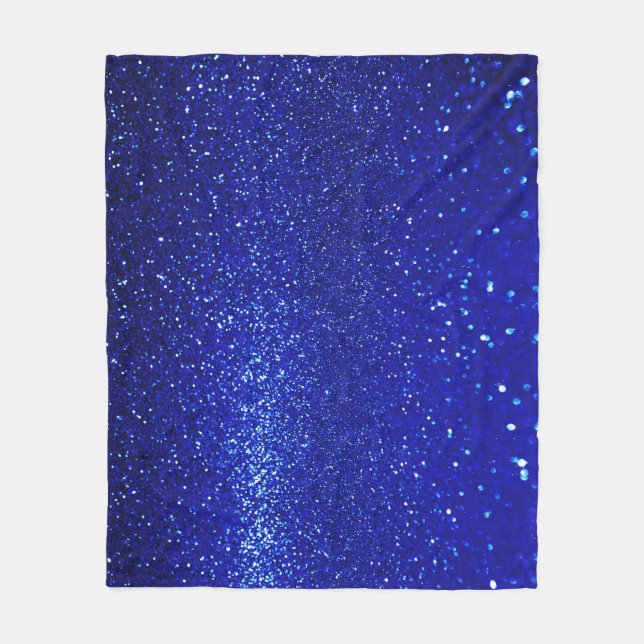 Shimmering Blue Glitter Canvas Fleece Blanket (Front)