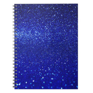 Shimmering Blue Glitter Canvas Notebook