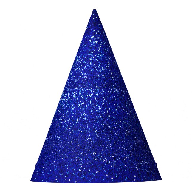 Shimmering Blue Glitter Canvas Party Hat (Front)