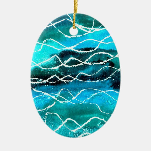 Shimmering Blue-green Ornament (Front)