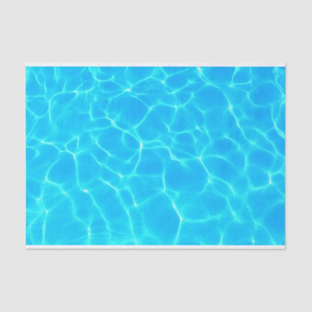 Shimmering Blue Pool Water Reflections Photo Tissue Paper (Front)