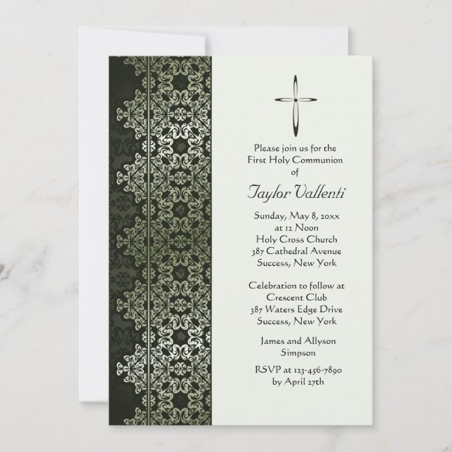 Shimmering Border Invitation (Front)