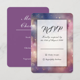 Shimmering Celestial Stardust Skies Meal Choice RSVP Card
