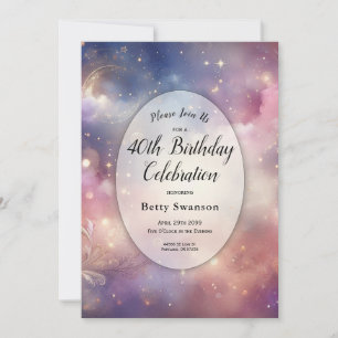 Shimmering Celestial Stardust Skies Milestone Invitation