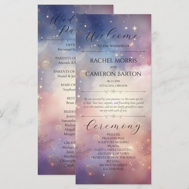 Shimmering Celestial Stardust Skies Program (Front/Back)
