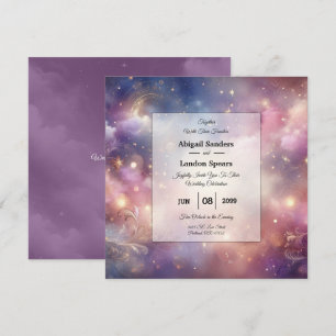 Shimmering Celestial Stardust Skies Wedding Invitation