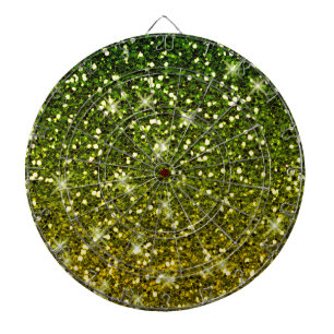 Shimmering Dark Green Gold Glitters Dartboard