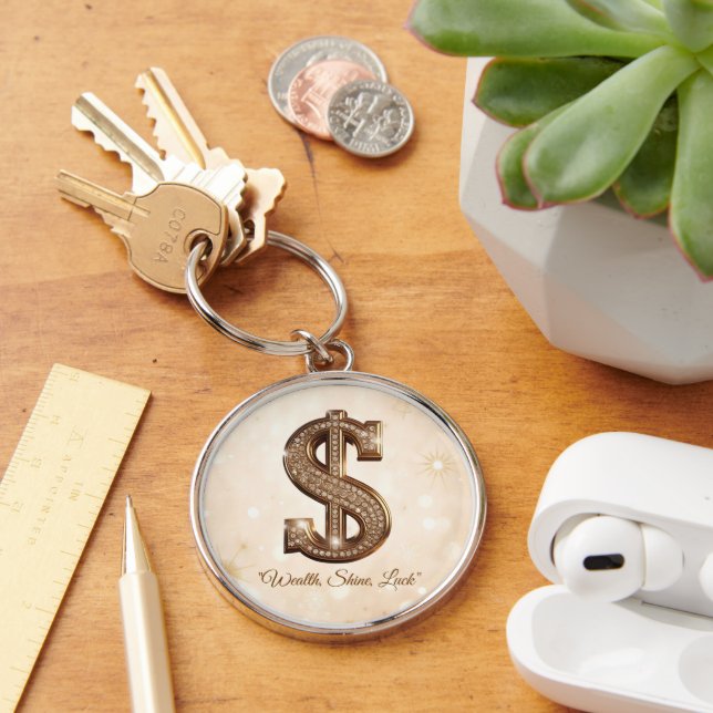 "Shimmering Dollar Sign" Key Ring (Desk)