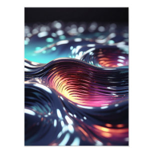 Shimmering Dreamscape in Neon: Cosmic Cocktail Photo Print
