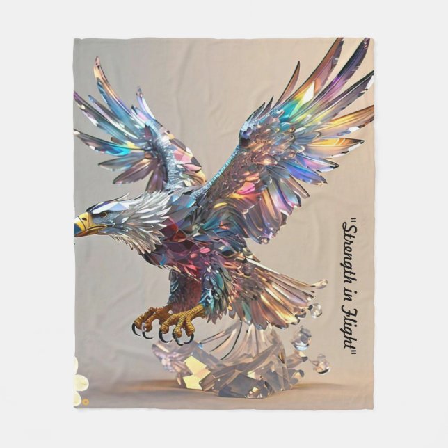"Shimmering Eagle Graphic" Fleece Blanket (Front)