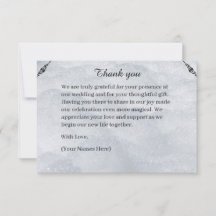 Shimmering Filigree Silver Flat Thank You Card