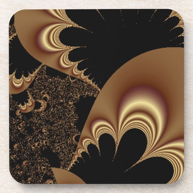 Shimmering Gold Parachutes Abstract Coaster (Front)