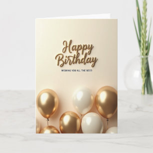 Shimmering Golden Birthday Card