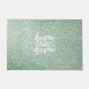 Shimmering Green Home Sweet Home Doormat