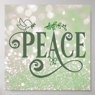 Shimmering Green Peace Poster