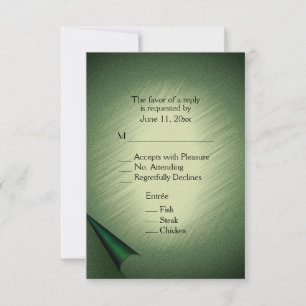 Shimmering Green RSVP Card with Menu