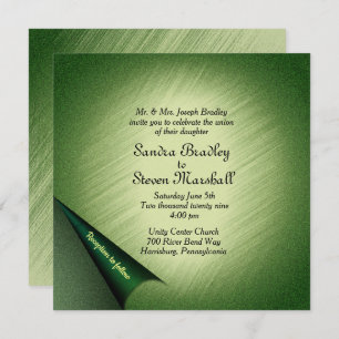 Shimmering Green Wedding Invitation