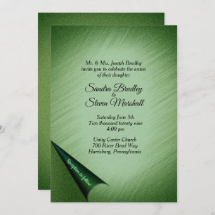 Shimmering Green Wedding Invitation