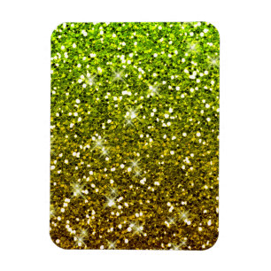 Shimmering Light Green Gold Glitters Magnet