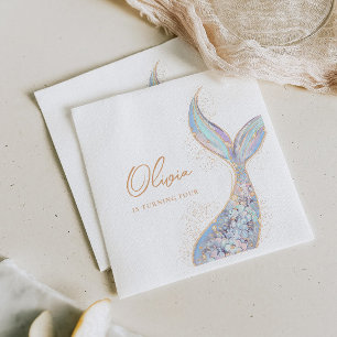 Shimmering Mermaid Tail Birthday  Napkin