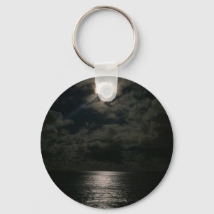 Shimmering Moon Light Reflecting On The Ocean Key Ring