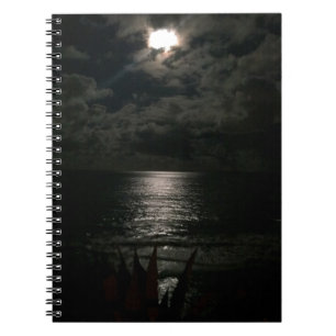 Shimmering Moon Light Reflecting On The Ocean Spiral Notebook