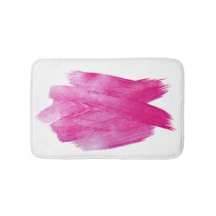 Shimmering Pink Foil: Watercolor Abstract Bath Mat
