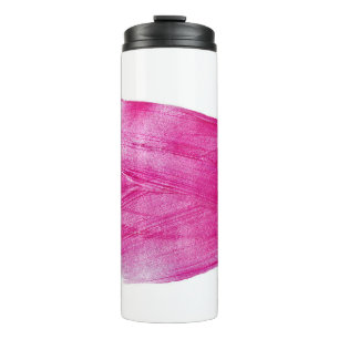 Shimmering Pink Foil: Watercolor Abstract Thermal Tumbler