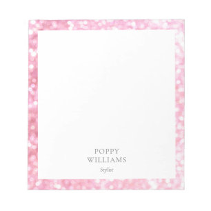 Shimmering Pink Glitter Bordered Notepad