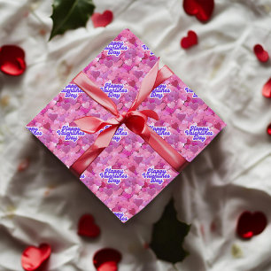 Shimmering Pink Hearts Wrapping Paper