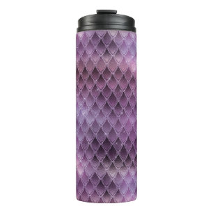 Shimmering Purple Ombre & Glitter Dragon Scales Thermal Tumbler