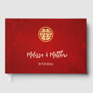 Shimmering Red Chinese Wedding Guest Book